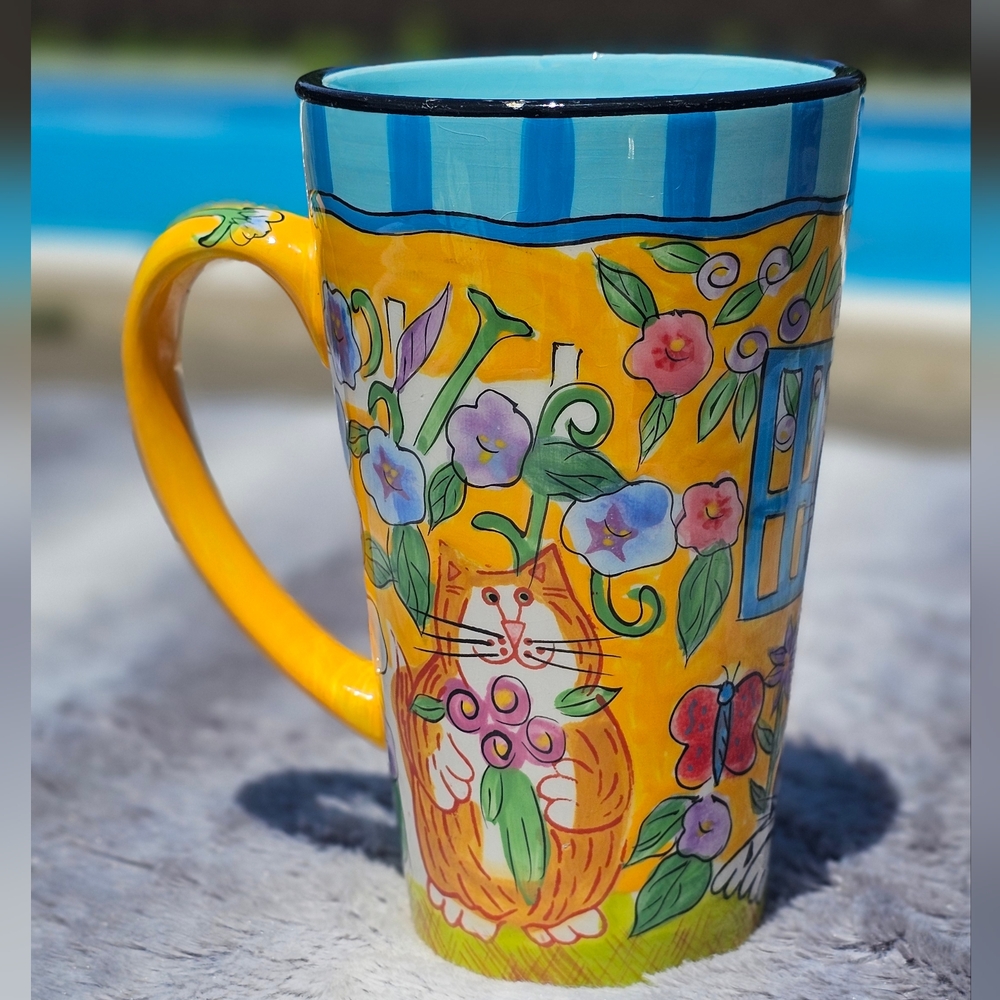 The Catzilla Candace Reiter Hand-Painted Tall Mug coffee tea Lovely Design